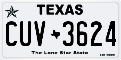 TX license plate CUV3624