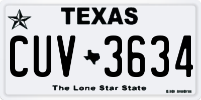 TX license plate CUV3634