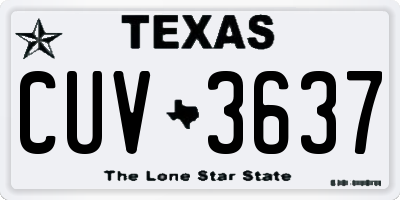 TX license plate CUV3637