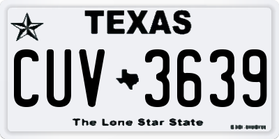 TX license plate CUV3639