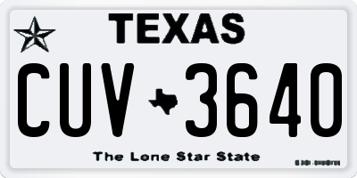 TX license plate CUV3640