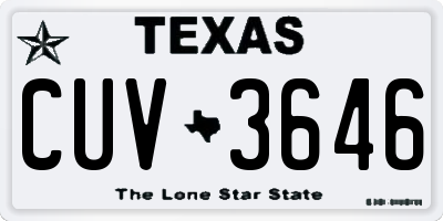 TX license plate CUV3646
