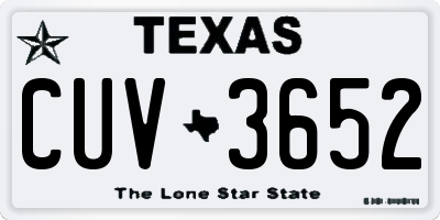 TX license plate CUV3652