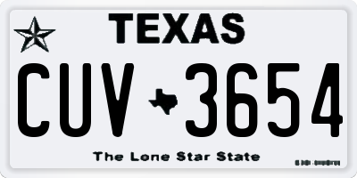 TX license plate CUV3654