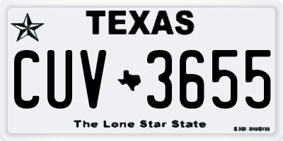 TX license plate CUV3655