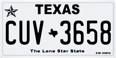 TX license plate CUV3658