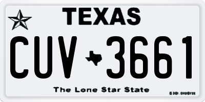 TX license plate CUV3661