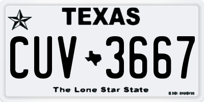TX license plate CUV3667