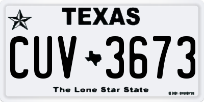 TX license plate CUV3673
