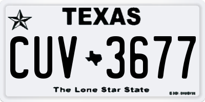 TX license plate CUV3677