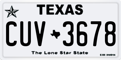 TX license plate CUV3678