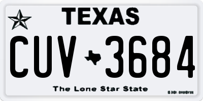TX license plate CUV3684
