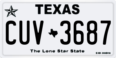 TX license plate CUV3687