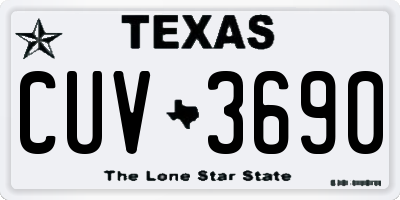 TX license plate CUV3690