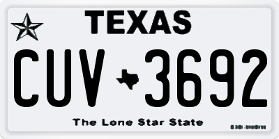 TX license plate CUV3692