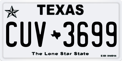 TX license plate CUV3699