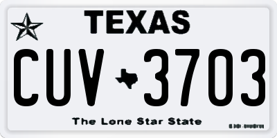 TX license plate CUV3703