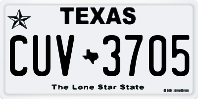 TX license plate CUV3705