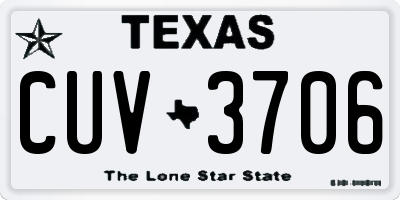TX license plate CUV3706