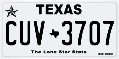 TX license plate CUV3707