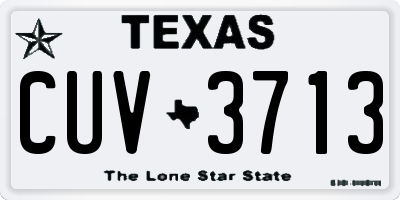 TX license plate CUV3713