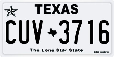 TX license plate CUV3716