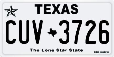 TX license plate CUV3726