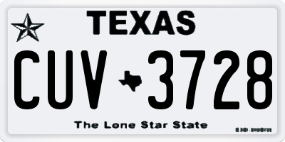 TX license plate CUV3728