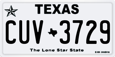 TX license plate CUV3729