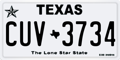 TX license plate CUV3734