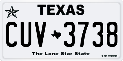 TX license plate CUV3738