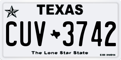 TX license plate CUV3742