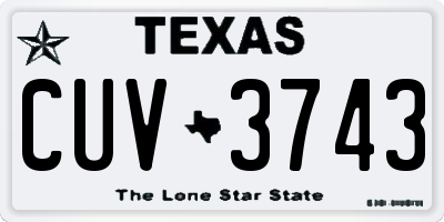 TX license plate CUV3743