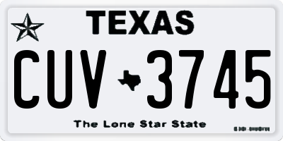 TX license plate CUV3745