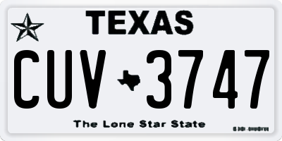 TX license plate CUV3747