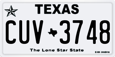 TX license plate CUV3748