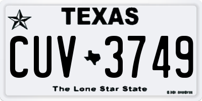 TX license plate CUV3749