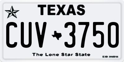 TX license plate CUV3750