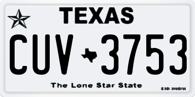TX license plate CUV3753