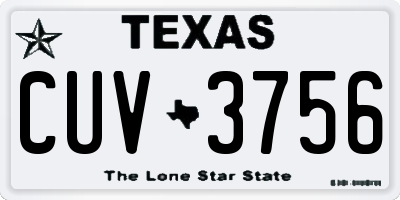TX license plate CUV3756
