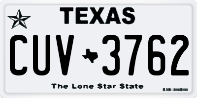 TX license plate CUV3762