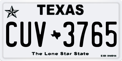 TX license plate CUV3765