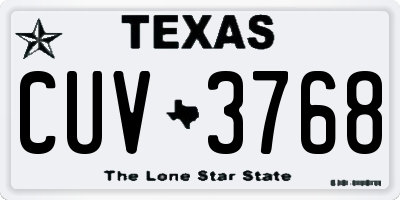 TX license plate CUV3768