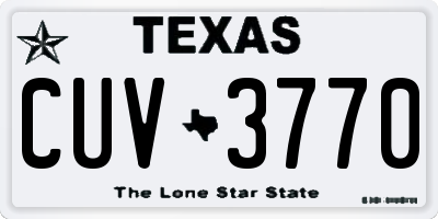 TX license plate CUV3770