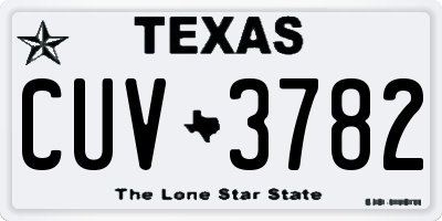 TX license plate CUV3782