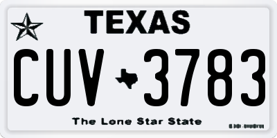 TX license plate CUV3783