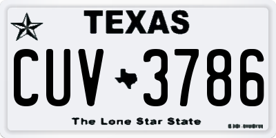 TX license plate CUV3786
