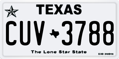 TX license plate CUV3788