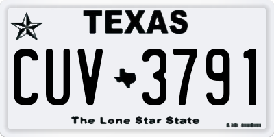 TX license plate CUV3791