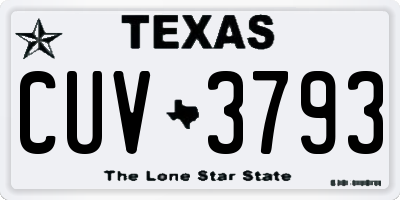 TX license plate CUV3793